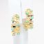 Picture of 18k Yellow Gold & Turquoise Cabochon Abstract Hoop Earrings