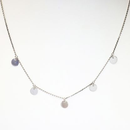 Picture of 14k White Gold Necklace with Disk Stations