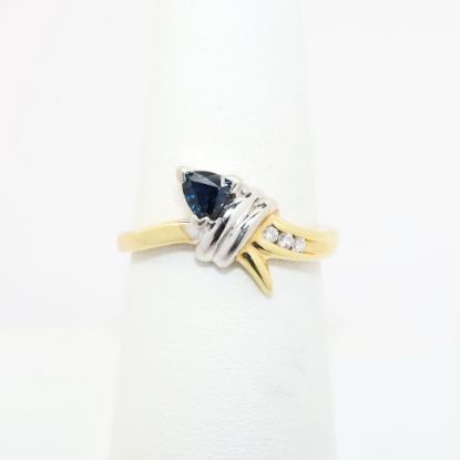 Picture of 14k Two-Tone Gold, 1.10ct Oval Cut Sapphire & Diamond Ring