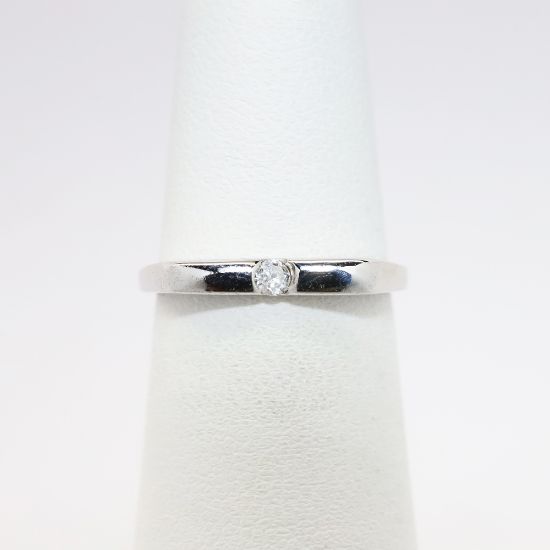 Picture of 14k White Gold Stackable Ring with .04ct Diamond Accent