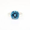 Picture of 10k White Gold & 5.00ct London Blue Topaz Ring with Diamond Accents