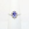 Picture of 14k White Gold & 1.00ct Oval Cut Tanzanite Ring with Diamond Accents