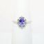 Picture of 14k White Gold & 1.00ct Oval Cut Tanzanite Ring with Diamond Accents