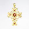 Picture of 18k Yellow Gold, Enamel & 0.85ct Ruby Cross Pendant