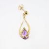 Picture of 14k Yellow Gold & Pear Cut Amethyst Drop Earrings