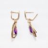 Picture of 14k Rose Gold, Amethyst and Diamond Drop Earrings