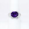 Picture of 14k White Gold, Fancy Oval Cut Amethyst & Diamond Ring