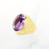 Picture of Vintage Etched 18k Yellow Gold & Oval Cut Amethyst Ring