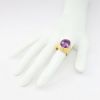 Picture of Vintage Etched 18k Yellow Gold & Oval Cut Amethyst Ring