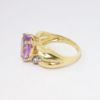 Picture of 14k Yellow Gold, Pear Cut Amethyst & Diamond Accent Ring