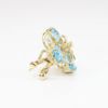 Picture of 14k Yellow Gold, Blue Topaz & Diamond Flower Cluster Earrings