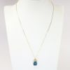 Picture of 10k Yellow Gold & Oval Cut Blue Topaz Pendant Necklace