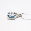 Picture of 14k White Gold, London Blue Topaz and Diamond Necklace