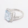 Picture of 14k White Gold & 4.32ct Emerald Cut Aquamarine Ring with Diamond Halo