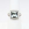 Picture of 14k White Gold, Green Amethyst & Diamond Ring