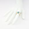 Picture of 14k Yellow Gold & Emerald Cut Blue Topaz Ring with Split Shank