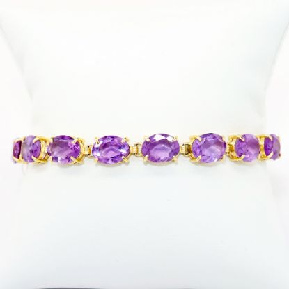 Picture of 14k Yellow Gold & Oval Cut Amethyst Bracelet