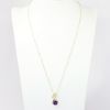 Picture of 14k Yellow Gold & Round Bezel Set Amethyst Pendant with Diamond