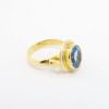 Picture of 18k Yellow Gold & Bezel Set Oval Cut Blue Topaz Ring