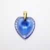 Picture of Lalique France Crystal 'Telline' Shell Textured Heart Pendant in Blue 