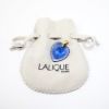 Picture of Lalique France Crystal 'Telline' Shell Textured Heart Pendant in Blue 