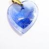 Picture of Lalique France Crystal 'Telline' Shell Textured Heart Pendant in Blue 