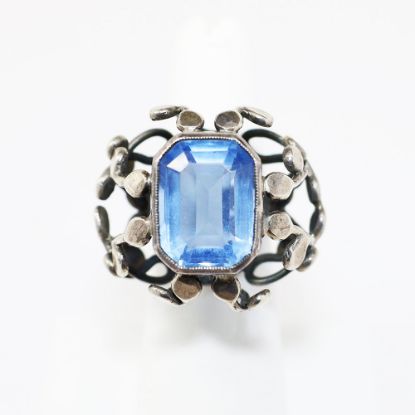 Picture of Vintage ORNO (Poland) Modernist .800 Silver & Czech Glass Cocktail/Statement Ring