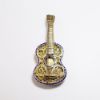 Picture of Antique Gilt Portuguese .833 Silver & Cobalt Enamel Guitar Brooch