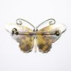 Picture of Vintage O.F. Hjortdahl (Norway) Sterling Silver & Guilloche Enameled Butterfly Brooch