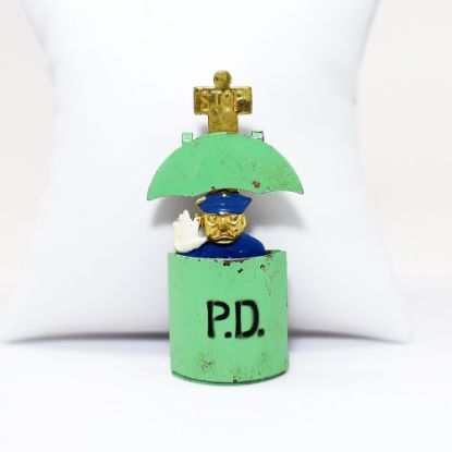 Picture of Fun 1930's Mechanical/Pop-Up Enameled Policeman Brooch