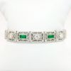 Picture of Art Deco Era Platinum & 14k White Gold Filigree, Diamond & Emerald Bracelet