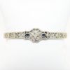 Picture of Art Deco Era 14k White Gold Filigree, Diamond & Synthetic Sapphire Bracelet