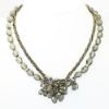 Picture of Vintage DeMario Silver & Gray Necklace & Clip-On Earring Set