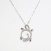 Picture of 14k White Gold & Diamond Turtle Pendant Necklace