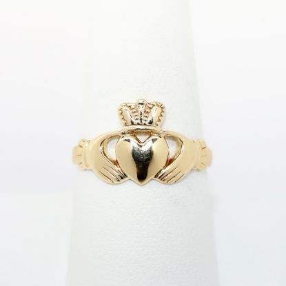 Picture of 14k Yellow Gold Claddagh Ring, US Size 8.75