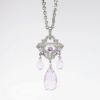 Picture of 18k White Gold, Kunzite & Diamond Briolette Drop Pendant