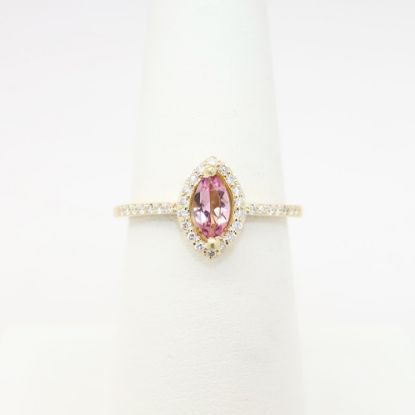 Picture of Exclusive 14k Yellow Gold, Diamond & Marquise Cut Pink Tourmaline Ring