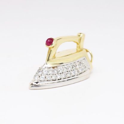 Picture of 14k Two-Tone Gold, Diamond & Ruby Iron Charm