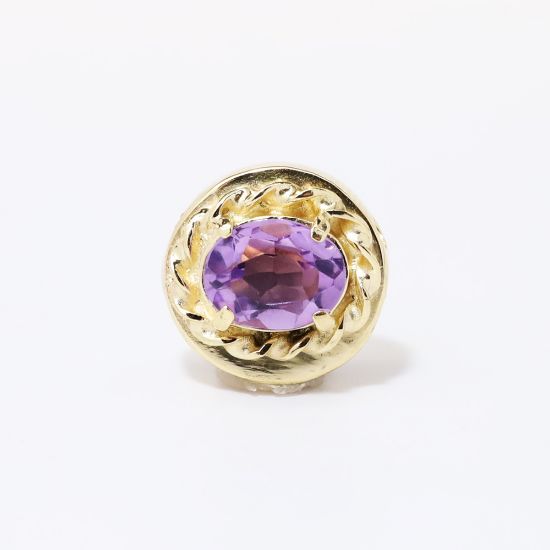 Picture of 14k Yellow Gold & Oval Cut Amethyst Slide Charm