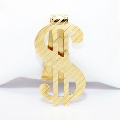 Picture of 14k Yellow Gold Dollar Sign Money Clip