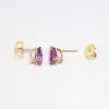 Picture of 14k Yellow Gold & Pear Cut Amethyst Stud Earrings