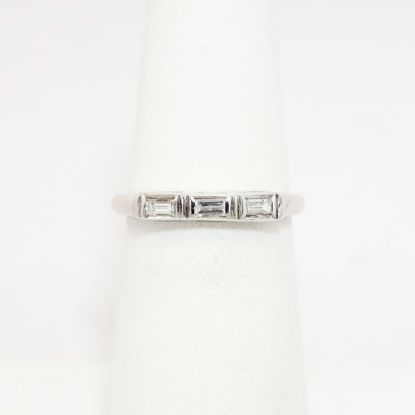 Picture of 14k White Gold & Baguette Cut Diamond Band Ring