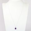 Picture of Vintage Style 14k White Gold, Amethyst & Diamond Pendant Necklace