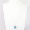 Picture of 18k White Gold, Aquamarine and Diamond Cluster Pendant Necklace