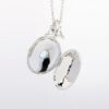 Picture of 14k White Gold & Diamond Locket with Bezel Set Aquamarine