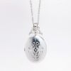 Picture of 14k White Gold & Diamond Locket with Bezel Set Aquamarine