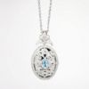 Picture of 14k White Gold & Diamond Locket with Bezel Set Aquamarine