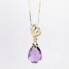 Picture of 14k Yellow Gold & Amethyst Briolette Pendant with Diamond Accents