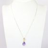 Picture of 14k Yellow Gold & Amethyst Briolette Pendant with Diamond Accents