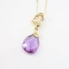 Picture of 14k Yellow Gold & Amethyst Briolette Pendant with Diamond Accents